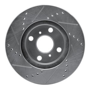 Scion XA Brake Rotor (1) - Front Right - R1 Concepts - Drilled & Slotted - Silver - `04-`06